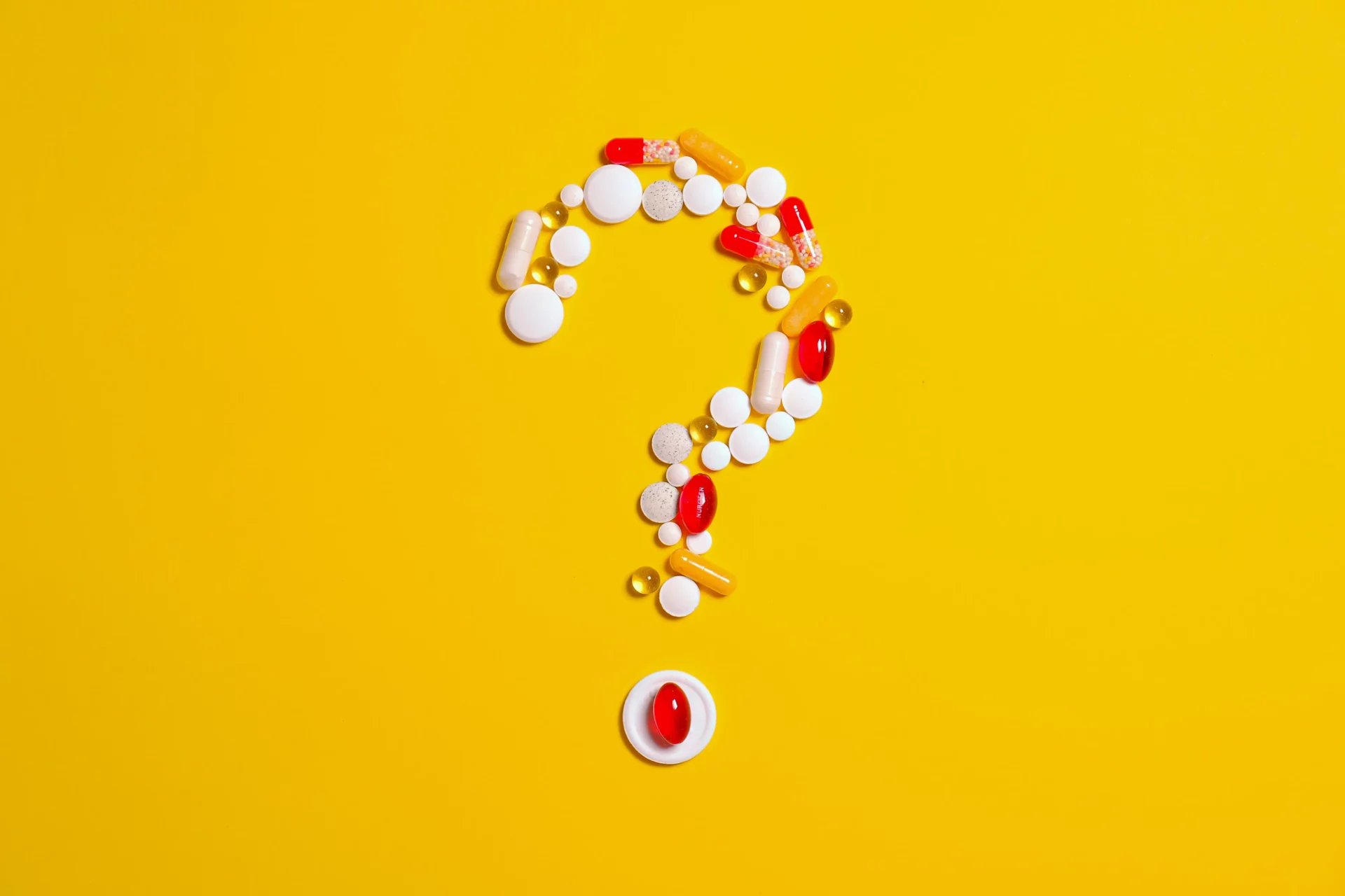 vitamins shaped like a question mark